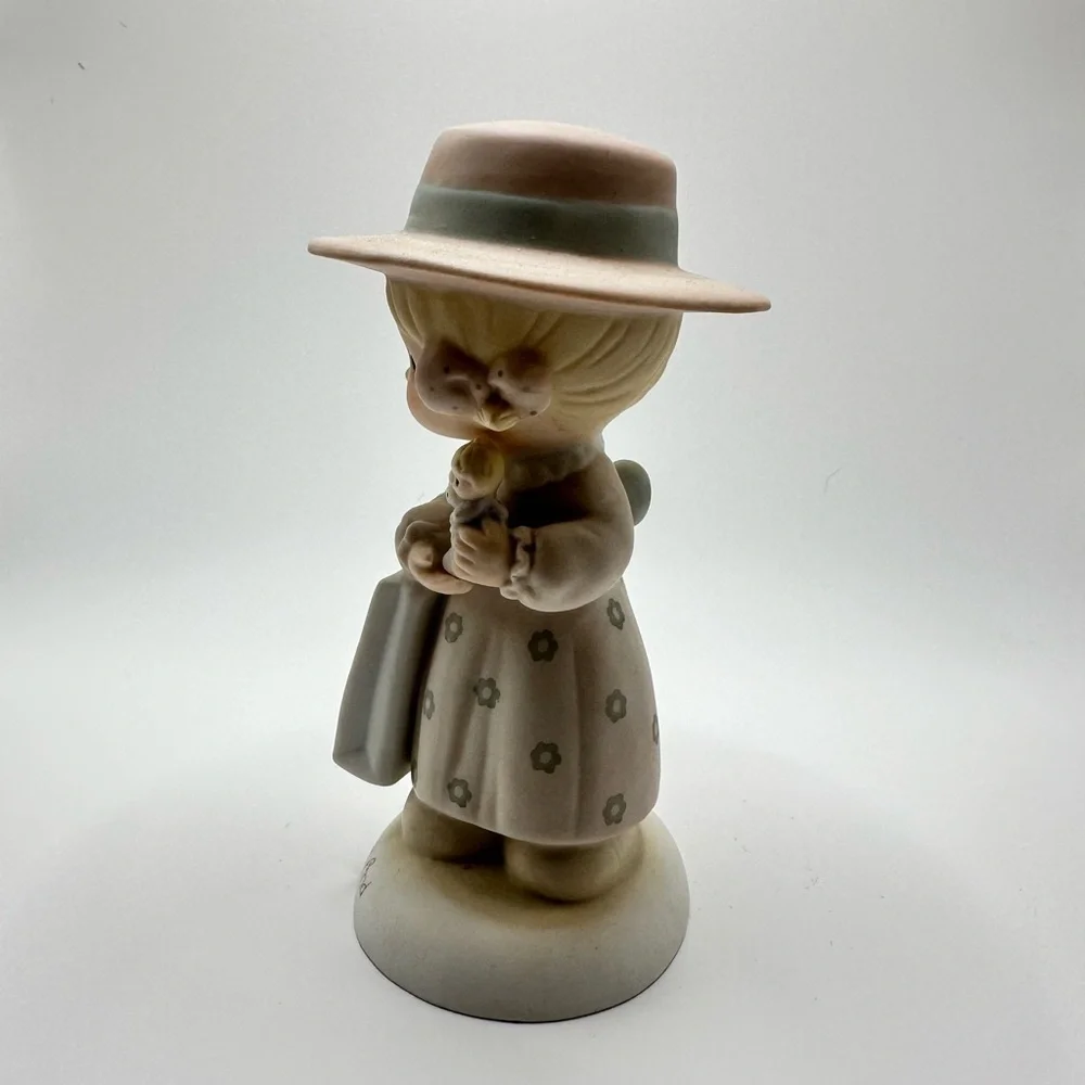 Precious Moments Figurine - Pink Hat & Cream Dress
